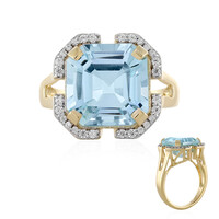 9K Sky Blue Topaz Gold Ring (Adela Gold)