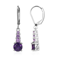 Zambian Amethyst Silver Earrings