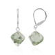 Green Amethyst Silver Earrings