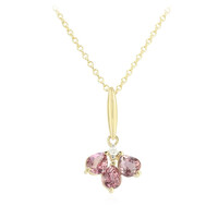 10K Unheated Padparadscha Sapphire Gold Necklace