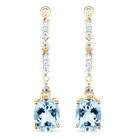 14K AAA Aquamarine Gold Earrings