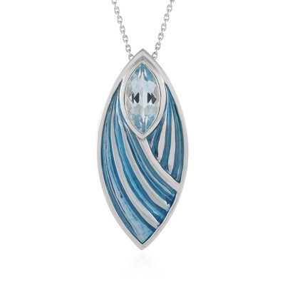 Sky Blue Topaz Silver Necklace (Adela Silber)