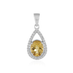 Yellow Beryl Silver Pendant