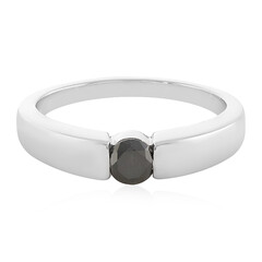 Black Diamond Silver Ring