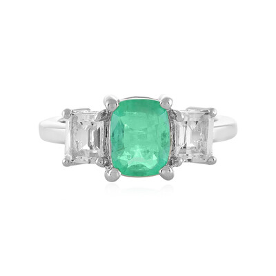 Russian Emerald Silver Ring