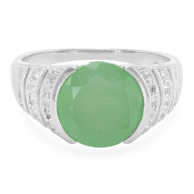 Green Chalcedony Silver Ring