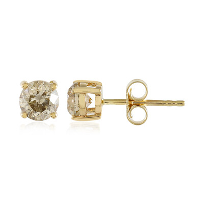 14K I1 Brown Diamond Gold Earrings