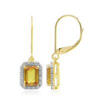 9K Ban Ka Cha Orange Sapphire Gold Earrings