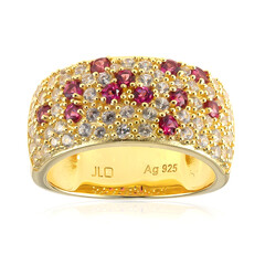 Red Burmese Spinel Silver Ring