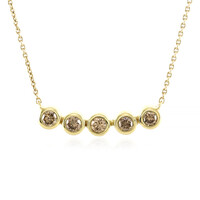 9K PK Champagne Diamond Gold Necklace