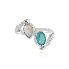 Blue Ethiopian Opal Silver Ring (Granulieren)