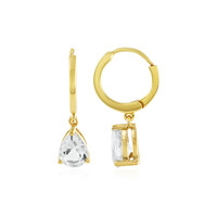 White Topaz Silver Earrings