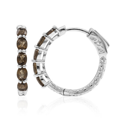 Smoky Quartz Silver Earrings