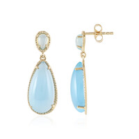 Blue Chalcedony Silver Earrings