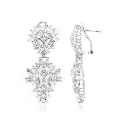 White Topaz Silver Earrings