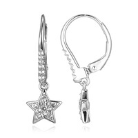White Topaz Silver Earrings