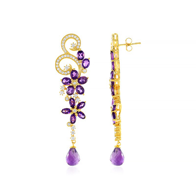 Siberian Amethyst Silver Earrings