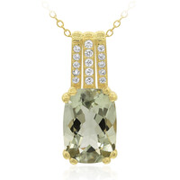 Green Amethyst Silver Necklace