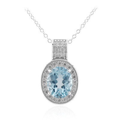 Sky Blue Topaz Silver Necklace