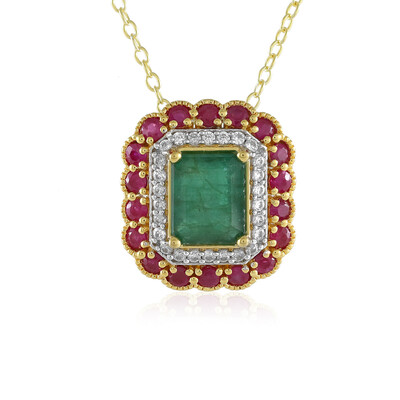 Zambian Emerald Silver Necklace (Gems en Vogue)