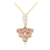 18K Unheated Padparadscha Sapphire Gold Necklace (AMAYANI)
