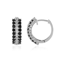 Black Spinel Silver Earrings
