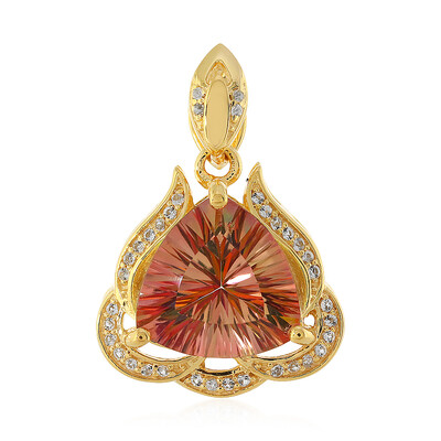 Peach Mystic Topaz Silver Pendant