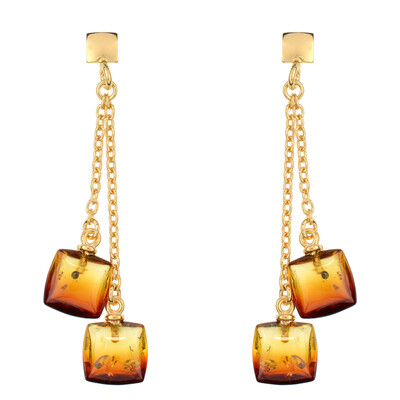 Sunrise Baltic Amber Silver Earrings (dagen)