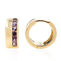 9K Unheated Ceylon Purple Sapphire Gold Earrings