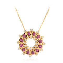 Magenta Garnet Silver Necklace (de Melo)