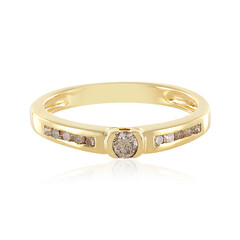 I3 Champagne Diamond Silver Ring