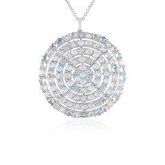 Rainbow Moonstone Silver Necklace (KM by Juwelo)