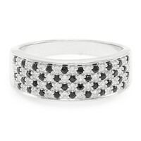 Black Spinel Silver Ring