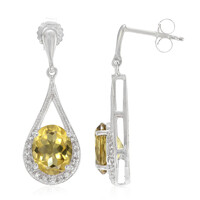 Champagne Quartz Silver Earrings