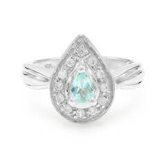 Fluoro Green Apatite Silver Ring