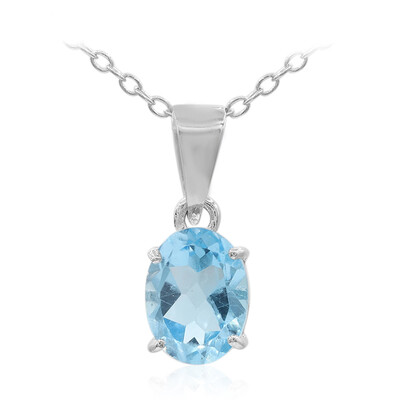 Swiss Blue Topaz Silver Necklace