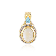 Rainbow Moonstone Silver Pendant