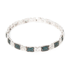 Blue Diamond Silver Bracelet