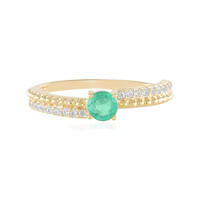 Russian Emerald Silver Ring (Adela Silber)