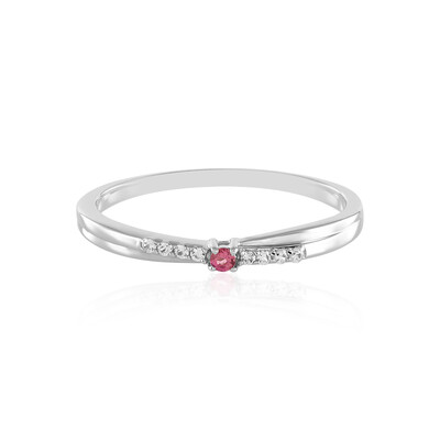 Pink Tourmaline Silver Ring