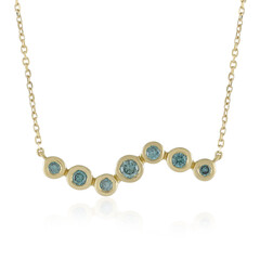 9K VS1 Sky Blue Diamond Gold Necklace