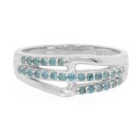Royal Blue Diamond Silver Ring