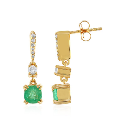 Colombian Emerald Silver Earrings