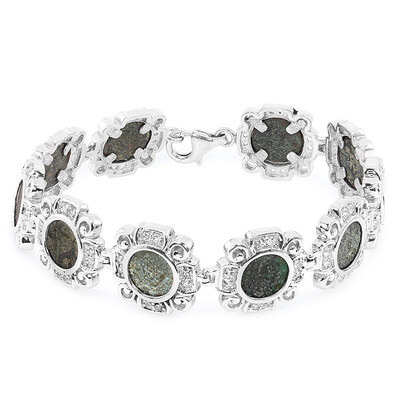 Ancient Widows Mite Prutah Coin Silver Bracelet