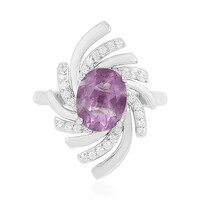 Purple Fluorite Silver Ring