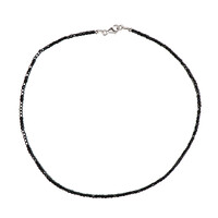 Black Spinel Silver Necklace
