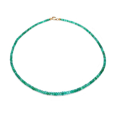 14K Zambian Emerald Gold Necklace
