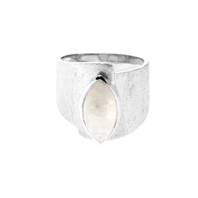 Rainbow Moonstone Silver Ring