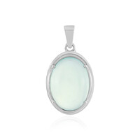 Aqua Chalcedony Silver Pendant