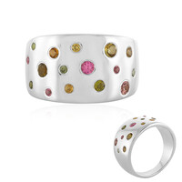 Fancy Tourmaline Silver Ring